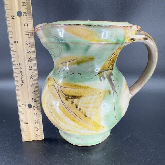 Vintage Italian Pottery Pitcher Carafe Hand Made Ceramic Made In Italy Decor VTG - Picture 3 of 16